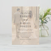 Moderne hedendaagse foto overlay bruiloft kaart (Staand voorkant)