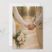 Moderne hedendaagse foto overlay bruiloft kaart (Achterkant)