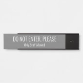 Moderne, hedendaagse "GA NIET IN, GELIEVE" Deurbordje (Voorkant)