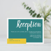 Moderne hedendaagse, gele bruiloft met minimale informatiekaartje (Staand voorkant)