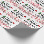 Moderne Hedendaagse Geometrische Vrolijke Kerstmis Cadeaupapier (Hoek)