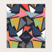 Moderne hedendaagse gouden lijnen kleurrijke drieh visitekaartje (Buitenkant ongevouwen)