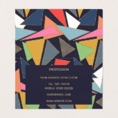 Moderne hedendaagse gouden lijnen kleurrijke drieh visitekaartje (Binnenkant ongevouwen)