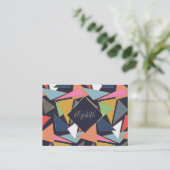 Moderne hedendaagse gouden lijnen kleurrijke drieh visitekaartje (Staand voorkant)