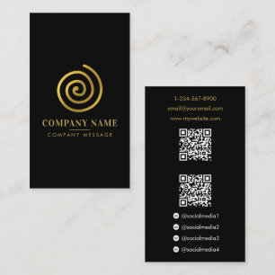 Moderne Hedendaagse Gouden Spiraal Logo Visitekaartje