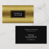 Moderne hedendaagse gouden textiel visitekaartje (Voorkant / Achterkant)