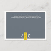 Moderne hedendaagse grijze en gele bruiloft met mi informatiekaartje (Achterkant)