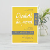 Moderne hedendaagse grijze en gele minimalistische kaart (Staand voorkant)