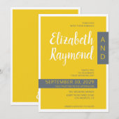 Moderne hedendaagse grijze en gele minimalistische kaart (Voorkant / Achterkant)