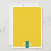 Moderne, hedendaagse groene en gele minimale bruil kaart (Achterkant)