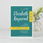 Moderne, hedendaagse groene en gele minimale bruil kaart (Staand voorkant)