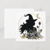 Moderne hedendaagse Halloween heks Kaart (Voorkant / Achterkant)