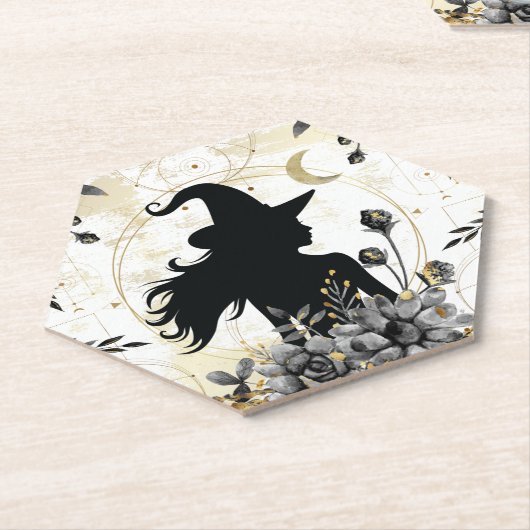 Moderne hedendaagse heks 3 kartonnen onderzetters (Schuin)