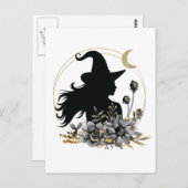 Moderne hedendaagse heks briefkaart (Voorkant / Achterkant)