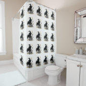 Moderne hedendaagse heks douchegordijn (In situ)