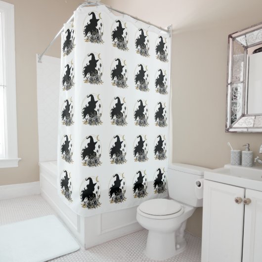Moderne hedendaagse heks douchegordijn (In situ)