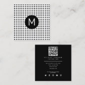 Moderne, hedendaagse Initiaal QR Code Professional Vierkante Visitekaartje (Voorkant / Achterkant)