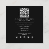 Moderne, hedendaagse Initiaal QR Code Professional Vierkante Visitekaartje (Achterkant)