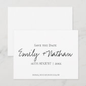 Moderne hedendaagse klassieke zwarte bruiloft S Aankondigingskaart (Voorkant / Achterkant)