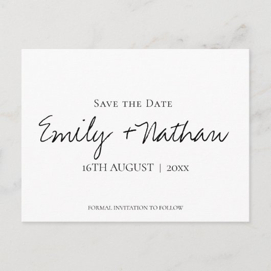 Moderne hedendaagse klassieke zwarte bruiloft S Aankondigingskaart (Voorkant)