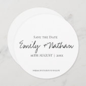 Moderne hedendaagse klassieke zwarte bruiloft S Save The Date (Voorkant / Achterkant)