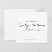 Moderne hedendaagse klassieke zwarte bruiloft save the date (Voorkant / Achterkant)