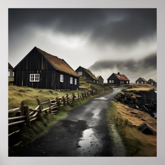 Moderne hedendaagse landschapsmuurkunstfoto poster (Voorkant)