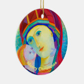 Moderne hedendaagse Maagd Mary Onze dame en Kind Keramisch Ornament (Rechts)