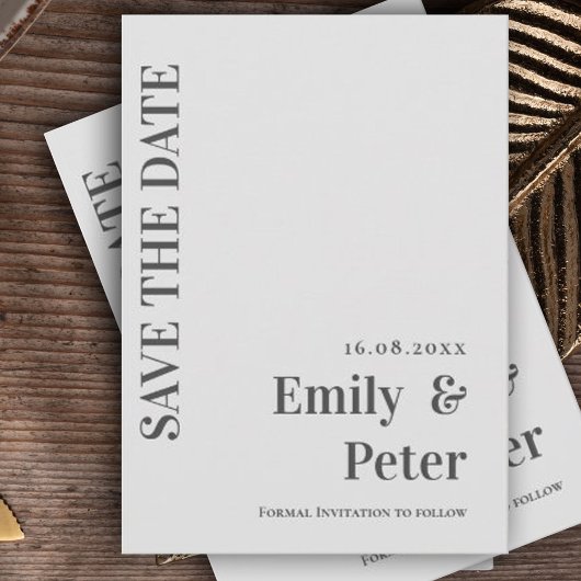 Moderne hedendaagse minimalistische legante bruilo save the date