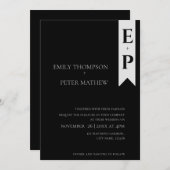 Moderne hedendaagse minimalistische monogram bruil kaart (Voorkant / Achterkant)