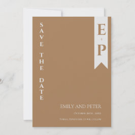 Moderne hedendaagse minimalistische monogram bruil save the date