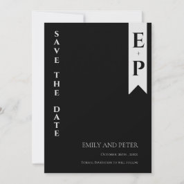 Moderne hedendaagse minimalistische monogram bruil save the date