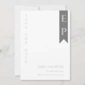 Moderne hedendaagse minimalistische monogram bruil save the date (Voorkant)