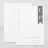 Moderne hedendaagse minimalistische monogram bruil save the date (Voorkant / Achterkant)