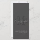 Moderne + Hedendaagse Monogram Trouwkaarten Kaart (Achterkant)