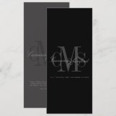 Moderne + Hedendaagse Monogram Trouwkaarten Kaart (Voorkant / Achterkant)