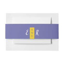 Moderne hedendaagse paarse bruinkendemonogram uitnodigingen wikkel