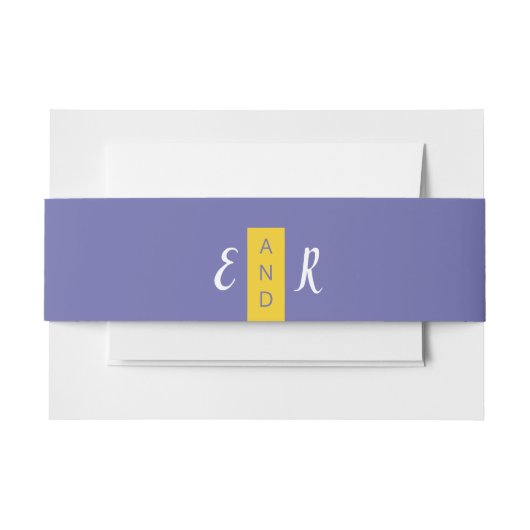 Moderne hedendaagse paarse bruinkendemonogram uitnodigingen wikkel (Voorkant Voorbeeld)