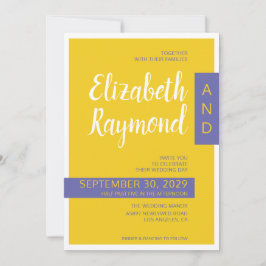 Moderne, hedendaagse, paarse minimale bruiloft kaart