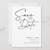 Moderne Hedendaagse Script Save the date Kaart (Voorkant)