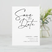 Moderne Hedendaagse Script Save the date Kaart (Staand voorkant)