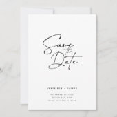 Moderne Hedendaagse Script Save the date Uitnodigi Kaart (Voorkant)