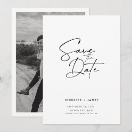 Moderne Hedendaagse Script Save the date Uitnodigi Kaart
