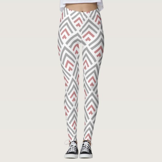 Moderne, hedendaagse, stoffige, blauwe witte leggings (Voorkant)