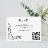 Moderne hedendaagse typografie Urban Chic RSVP Kaartje (Staand voorkant)