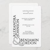 Moderne hedendaagse typografie Urban Chic Wedding Kaart (Voorkant / Achterkant)