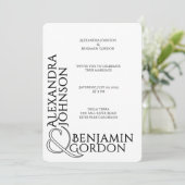 Moderne hedendaagse typografie Urban Chic Wedding Kaart (Staand voorkant)