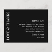 Moderne hedendaagse zwarte bruiloft Dank je Briefkaart (Voorkant)