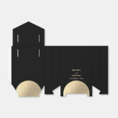 Moderne hedendaagse zwarte en gouden Abstracte bru Bedankdoosjes (Uitgevouwen)