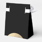 Moderne hedendaagse zwarte en gouden Abstracte bru Bedankdoosjes (Achterkant)
